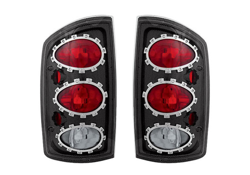 IPCW Carbon Fiber Clear Lens Tail Light Set 02-06 Dodge Ram - Click Image to Close